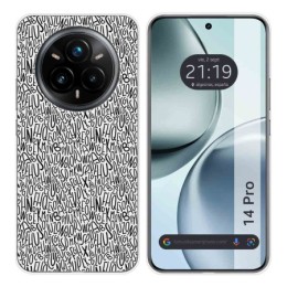 Funda Silicona para Realme 14 Pro 5G diseño Letras Dibujos