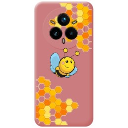 Funda Silicona Líquida Rosa para Realme 14 Pro 5G diseño Abeja Dibujos