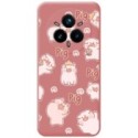 Funda Silicona Líquida Rosa para Realme 14 Pro 5G diseño Cerdos Dibujos