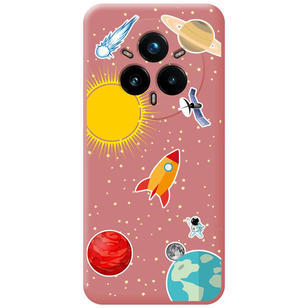 Funda Silicona Líquida Rosa para Realme 14 Pro 5G diseño Espacio Dibujos