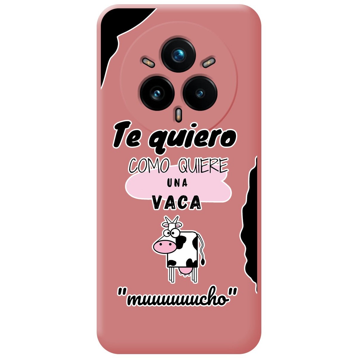 Funda Silicona Líquida Rosa para Realme 14 Pro 5G diseño Vaca Dibujos