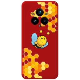 Funda Silicona Líquida Roja para Realme 14 Pro 5G diseño Abeja Dibujos