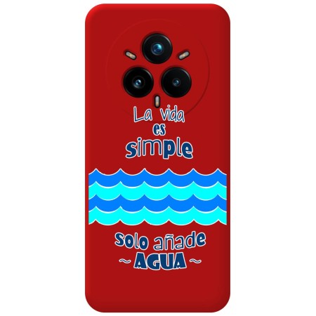 Funda Silicona Líquida Roja para Realme 14 Pro 5G diseño Agua Dibujos