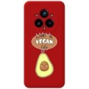 Funda Silicona Líquida Roja para Realme 14 Pro 5G diseño Vegan Life Dibujos