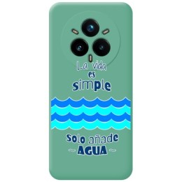 Funda Silicona Líquida Verde para Realme 14 Pro 5G diseño Agua Dibujos