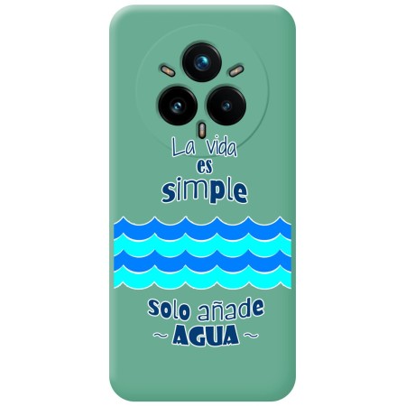 Funda Silicona Líquida Verde para Realme 14 Pro 5G diseño Agua Dibujos