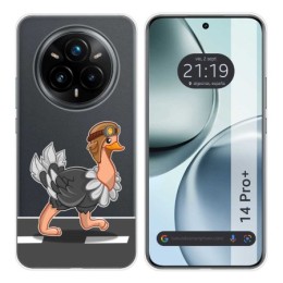 Funda Silicona Transparente para Realme 14 Pro+ Plus 5G diseño Avestruz Dibujos