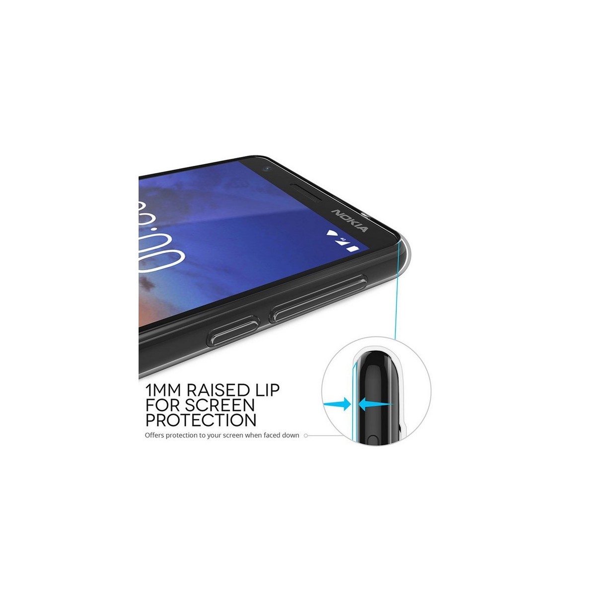 Funda Gel Tpu Fina Ultra-Thin 0,5mm Transparente para Nokia 3.1 (2018)