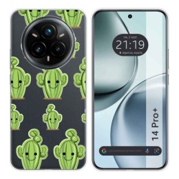 Funda Silicona Transparente para Realme 14 Pro+ Plus 5G diseño Cactus Dibujos