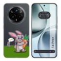 Funda Silicona Transparente para Realme 14 Pro+ Plus 5G diseño Conejo Dibujos