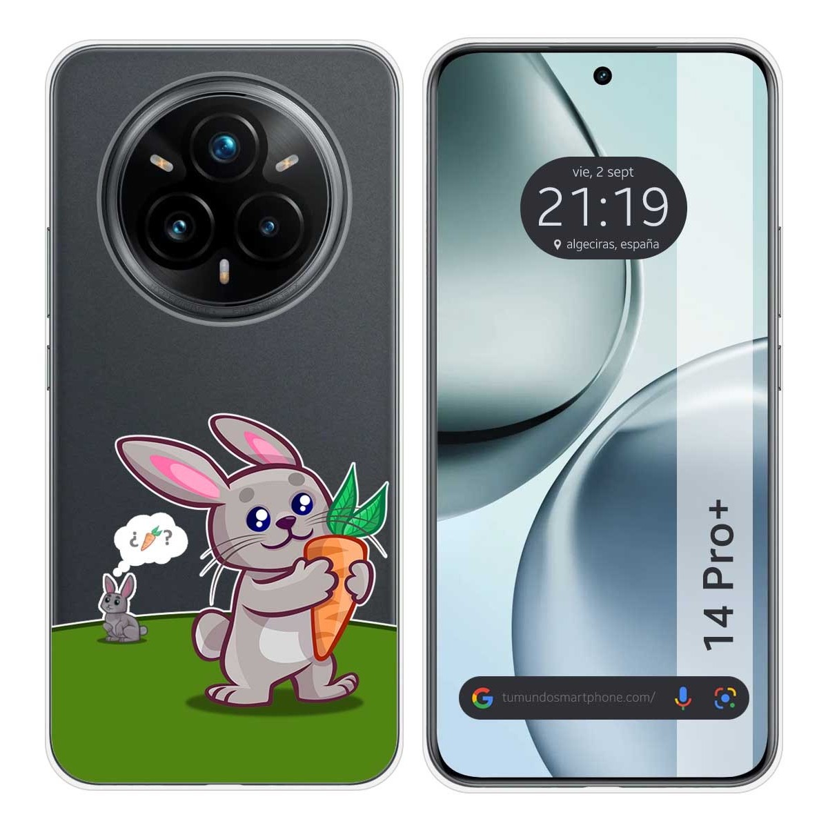 Funda Silicona Transparente para Realme 14 Pro+ Plus 5G diseño Conejo Dibujos