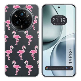 Funda Silicona Transparente para Realme 14 Pro+ Plus 5G diseño Flamenco Dibujos