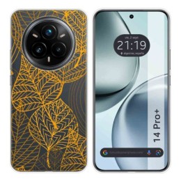 Funda Silicona Transparente para Realme 14 Pro+ Plus 5G diseño Hojas Dibujos