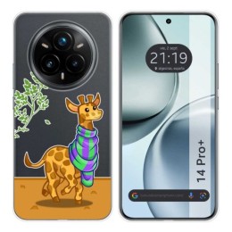 Funda Silicona Transparente para Realme 14 Pro+ Plus 5G diseño Jirafa Dibujos