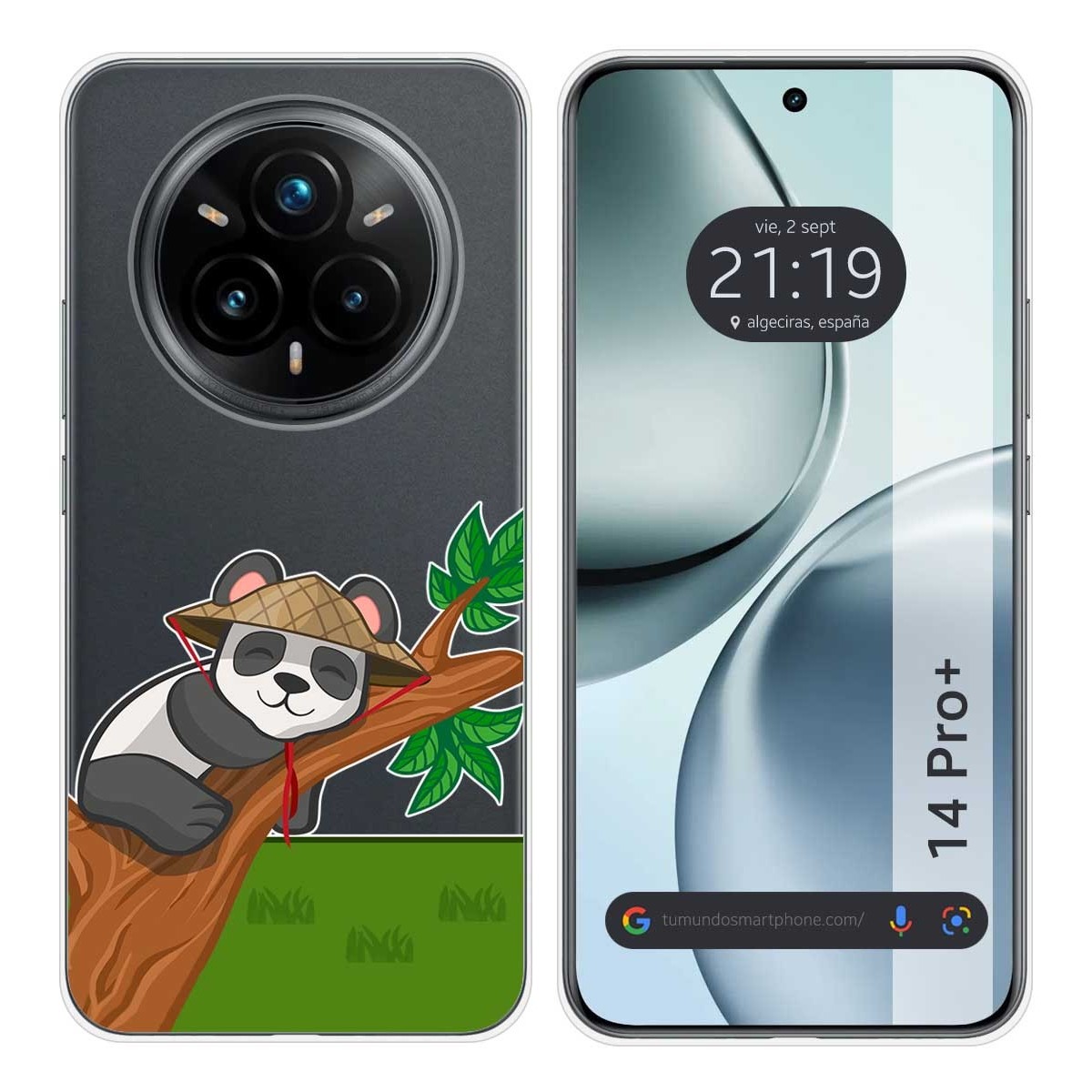 Funda Silicona Transparente para Realme 14 Pro+ Plus 5G diseño Panda Dibujos