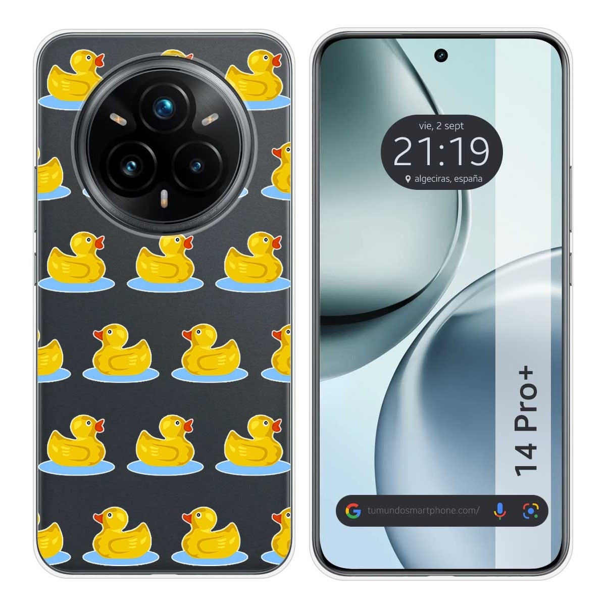 Funda Silicona Transparente para Realme 14 Pro+ Plus 5G diseño Pato Dibujos