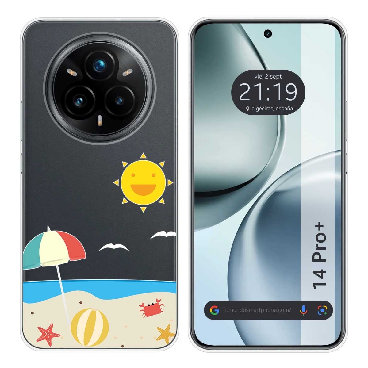 Funda Silicona Transparente para Realme 14 Pro+ Plus 5G diseño Playa Dibujos