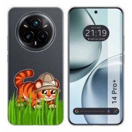 Funda Silicona Transparente para Realme 14 Pro+ Plus 5G diseño Tigre Dibujos