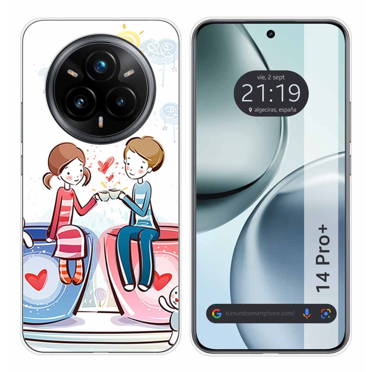 Funda Silicona para Realme 14 Pro+ Plus 5G diseño Café Dibujos