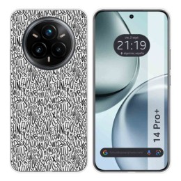 Funda Silicona para Realme 14 Pro+ Plus 5G diseño Letras Dibujos