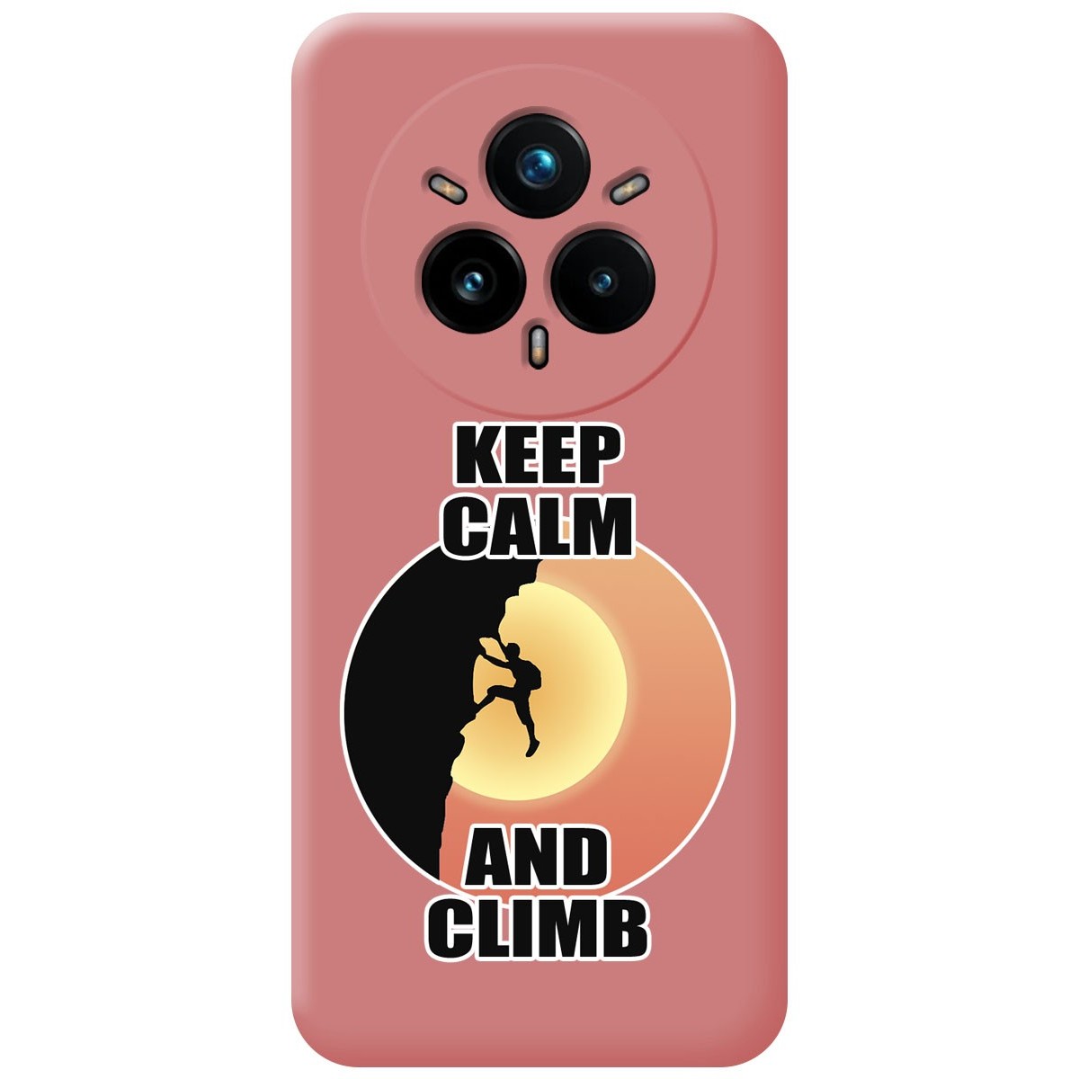 Funda Silicona Líquida Rosa para Realme 14 Pro+ Plus 5G diseño Hombre Escalada Dibujos