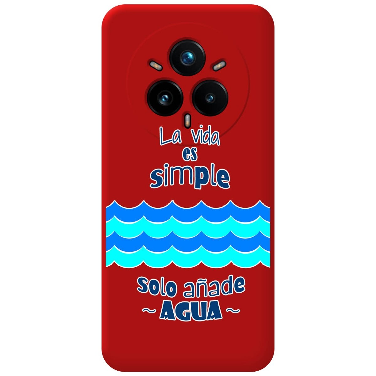 Funda Silicona Líquida Roja para Realme 14 Pro+ Plus 5G diseño Agua Dibujos