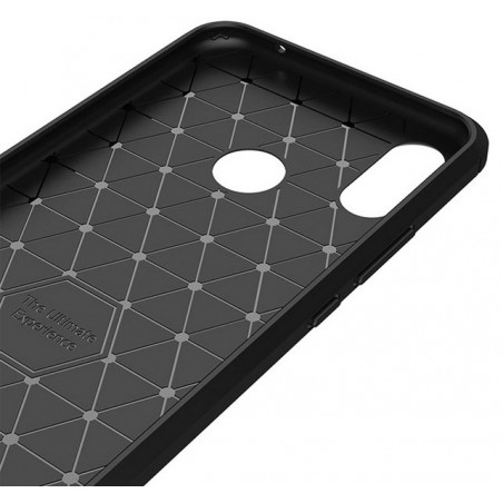 Funda Gel Tpu Tipo Carbon Negra para Huawei P Smart Plus