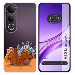 Funda Silicona Transparente para Vivo V50 Lite 4G / 5G diseño Bufalo Dibujos
