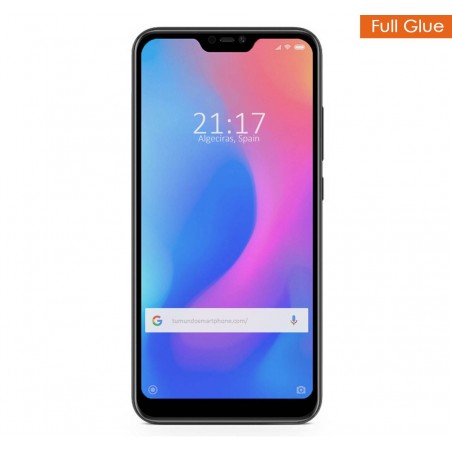 Protector Cristal Templado Completo Full Glue Negro para Xiaomi Redmi 6 Pro / Mi A2 Lite Vidrio