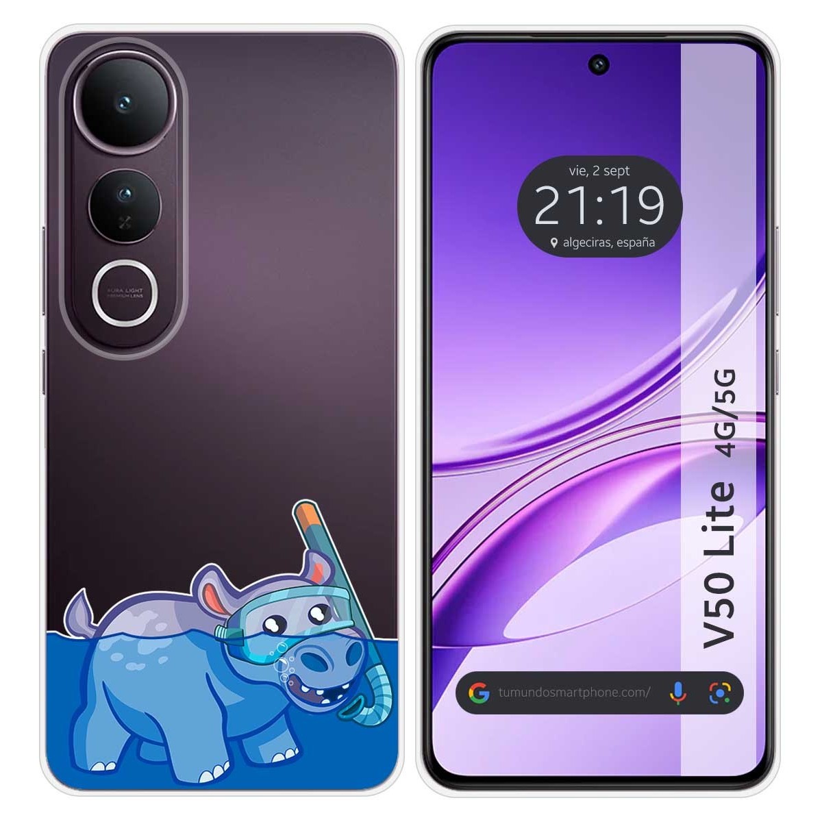 Funda Silicona Transparente para Vivo V50 Lite 4G / 5G diseño Hipo Dibujos