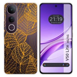 Funda Silicona Transparente para Vivo V50 Lite 4G / 5G diseño Hojas Dibujos