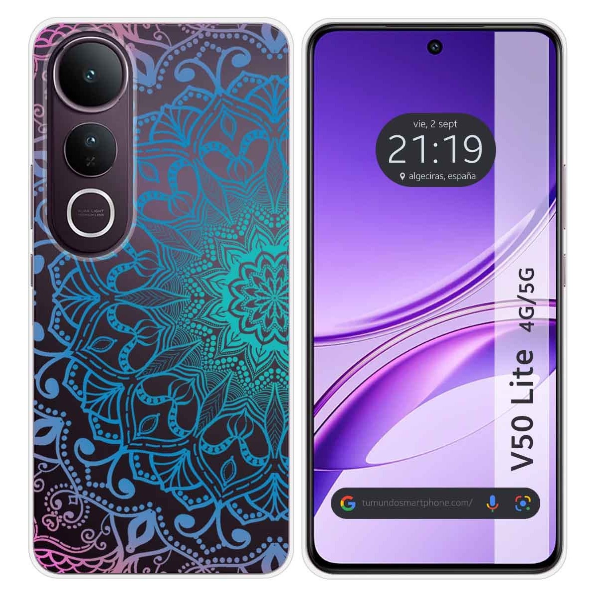 Funda Silicona Transparente para Vivo V50 Lite 4G / 5G diseño Mandala Dibujos