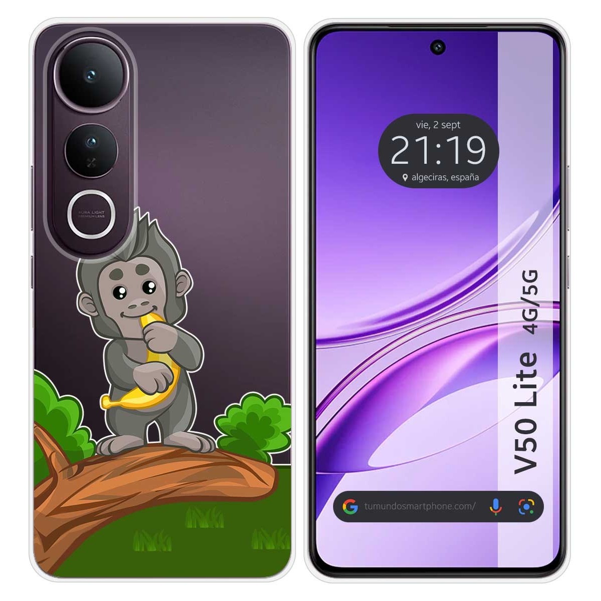 Funda Silicona Transparente para Vivo V50 Lite 4G / 5G diseño Mono Dibujos