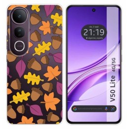 Funda Silicona Transparente para Vivo V50 Lite 4G / 5G diseño Otoño Dibujos