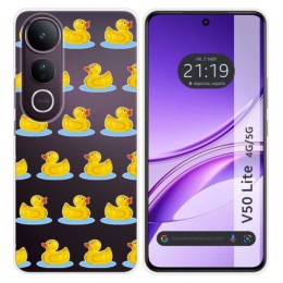 Funda Silicona Transparente para Vivo V50 Lite 4G / 5G diseño Pato Dibujos