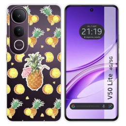 Funda Silicona Transparente para Vivo V50 Lite 4G / 5G diseño Piña Dibujos