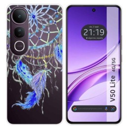 Funda Silicona Transparente para Vivo V50 Lite 4G / 5G diseño Plumas Dibujos