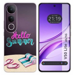 Funda Silicona Transparente para Vivo V50 Lite 4G / 5G diseño Summer Dibujos
