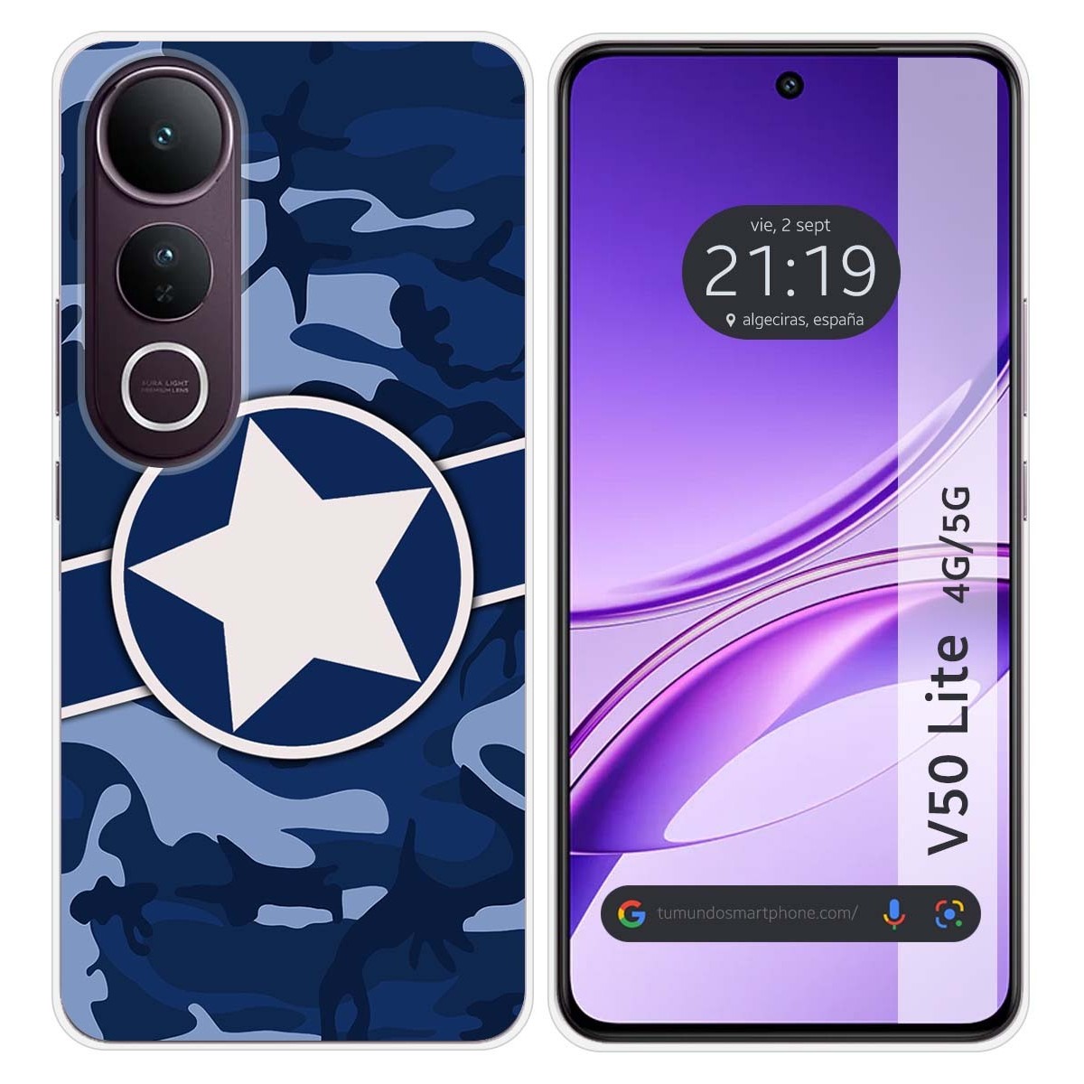 Funda Silicona para Vivo V50 Lite 4G / 5G diseño Camuflaje 03 Dibujos
