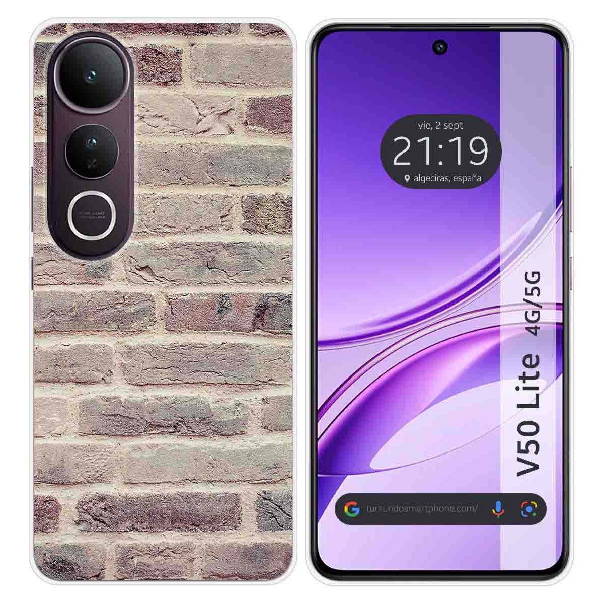 Funda Silicona para Vivo V50 Lite 4G / 5G diseño Ladrillo 01 Dibujos