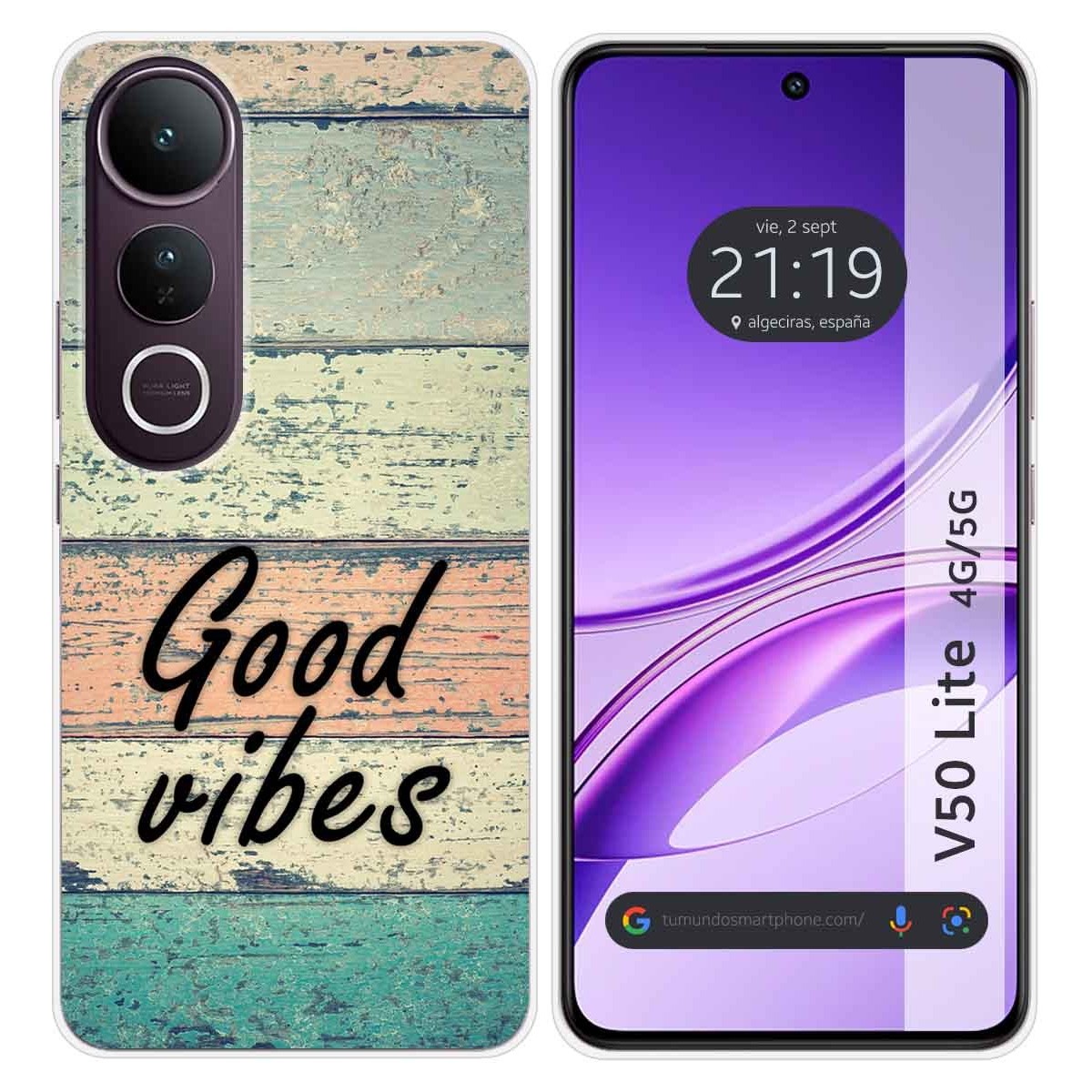 Funda Silicona para Vivo V50 Lite 4G / 5G diseño Madera 01 Dibujos