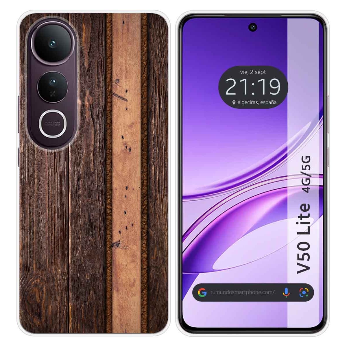 Funda Silicona para Vivo V50 Lite 4G / 5G diseño Madera 05 Dibujos