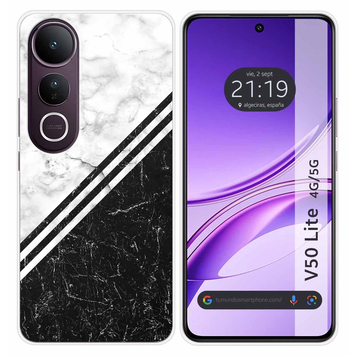 Funda Silicona para Vivo V50 Lite 4G / 5G diseño Mármol 01 Dibujos