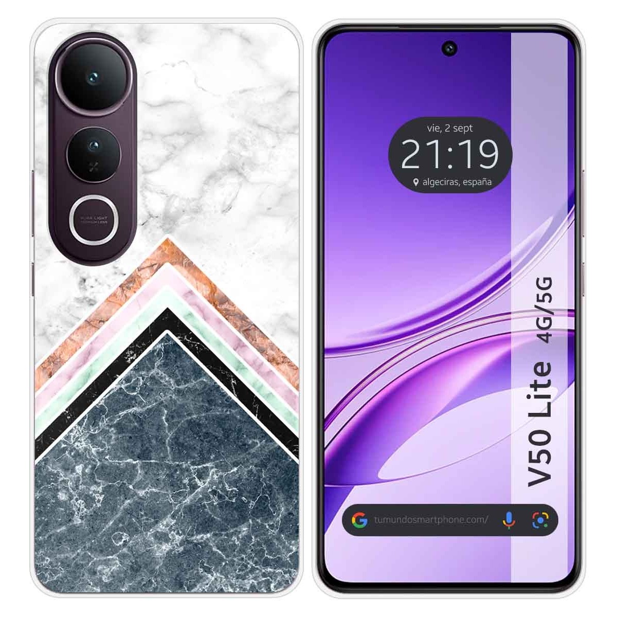 Funda Silicona para Vivo V50 Lite 4G / 5G diseño Mármol 05 Dibujos