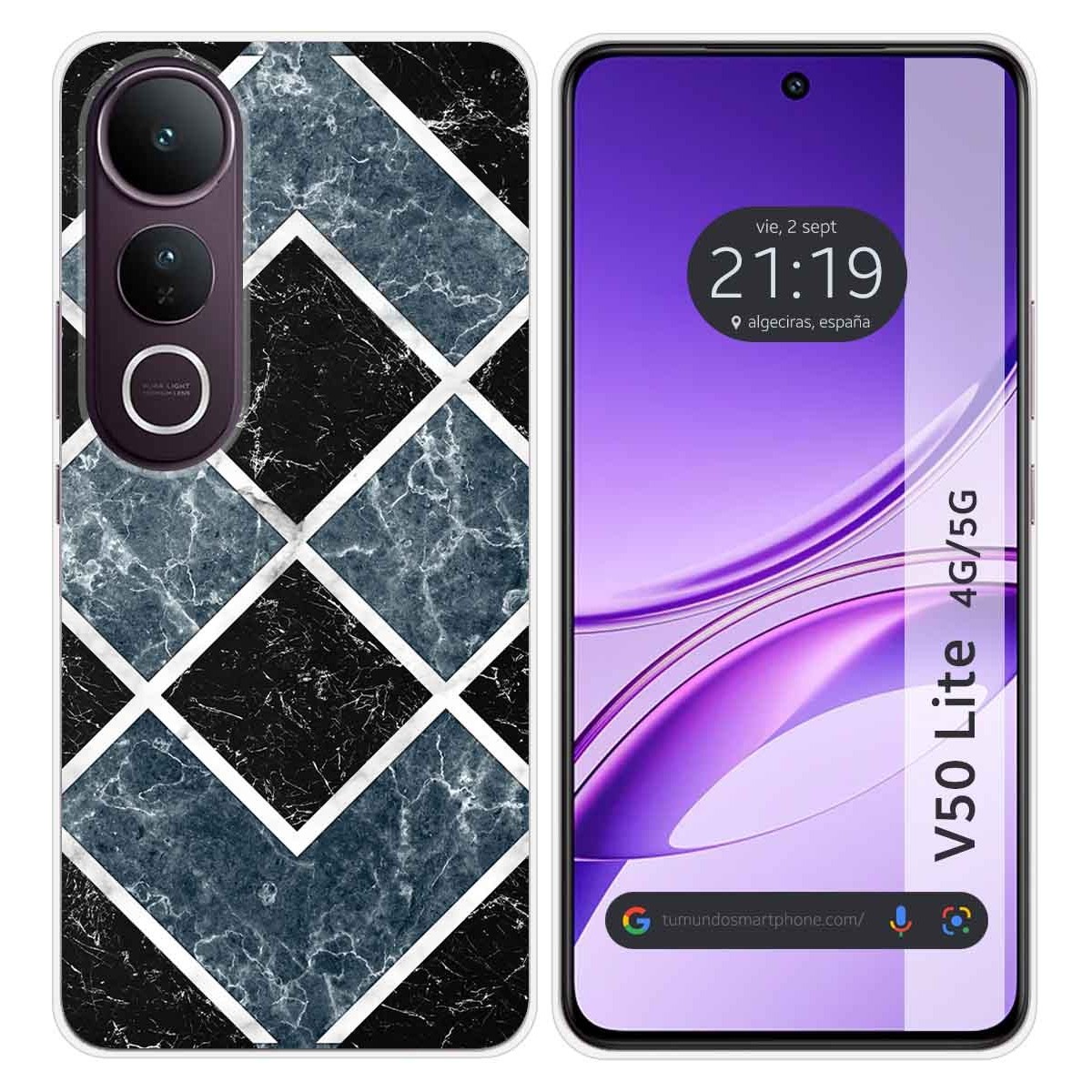 Funda Silicona para Vivo V50 Lite 4G / 5G diseño Mármol 06 Dibujos