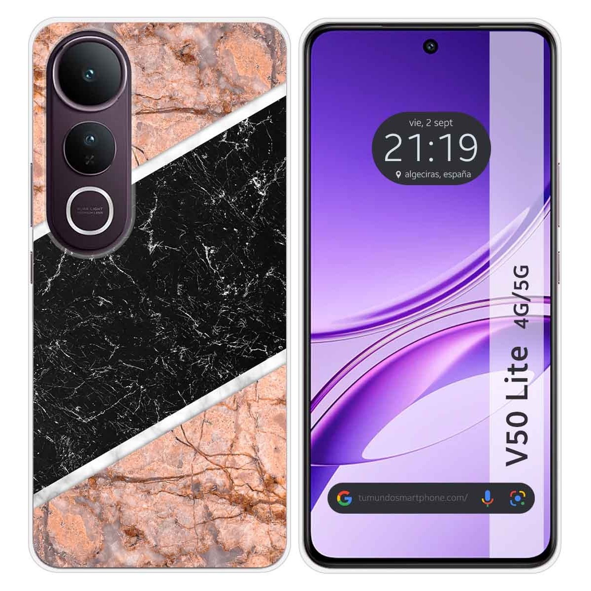 Funda Silicona para Vivo V50 Lite 4G / 5G diseño Mármol 07 Dibujos