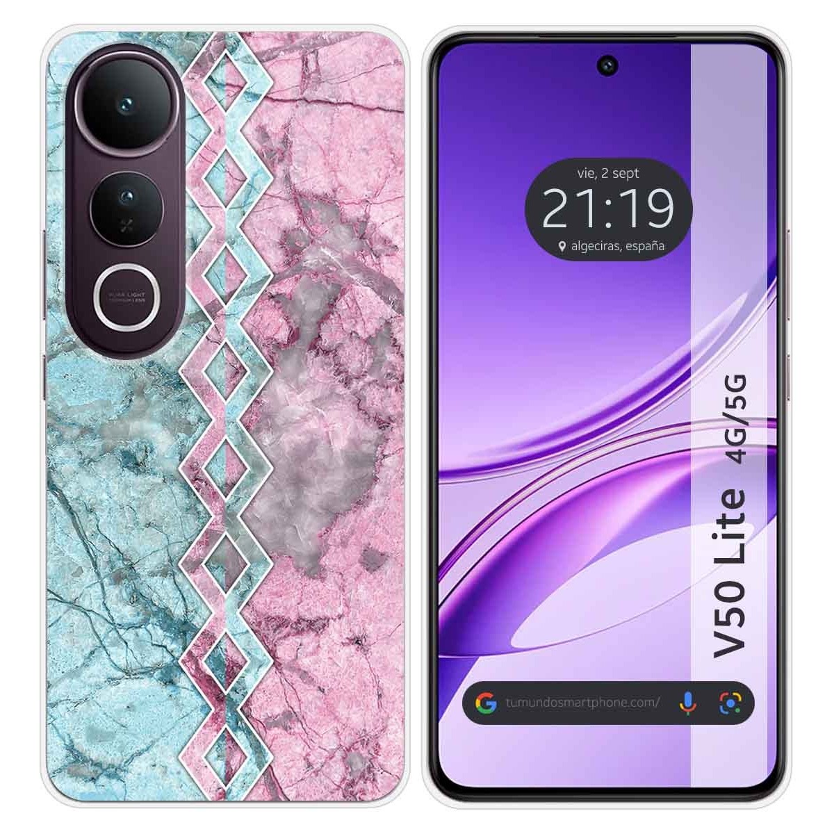 Funda Silicona para Vivo V50 Lite 4G / 5G diseño Mármol 08 Dibujos
