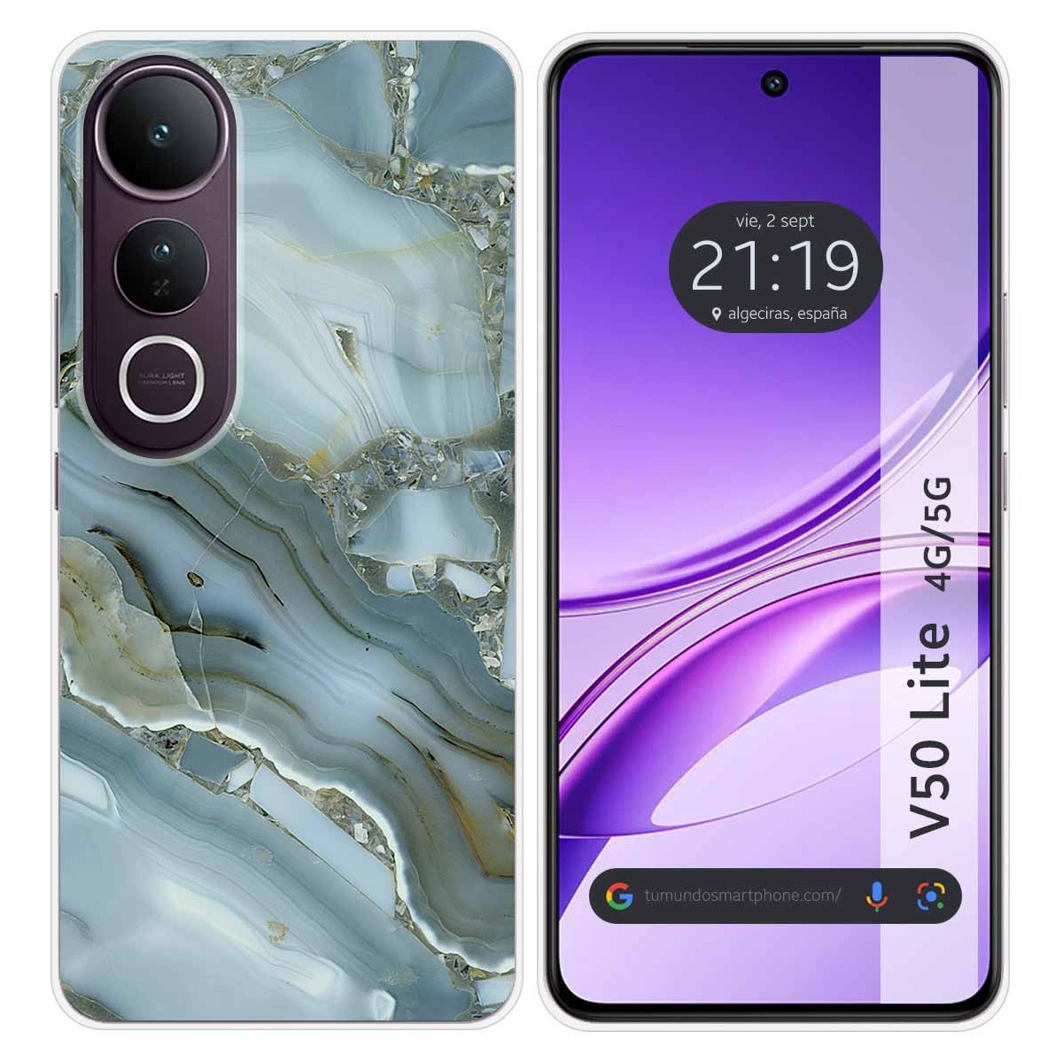 Funda Silicona para Vivo V50 Lite 4G / 5G diseño Mármol 09 Dibujos