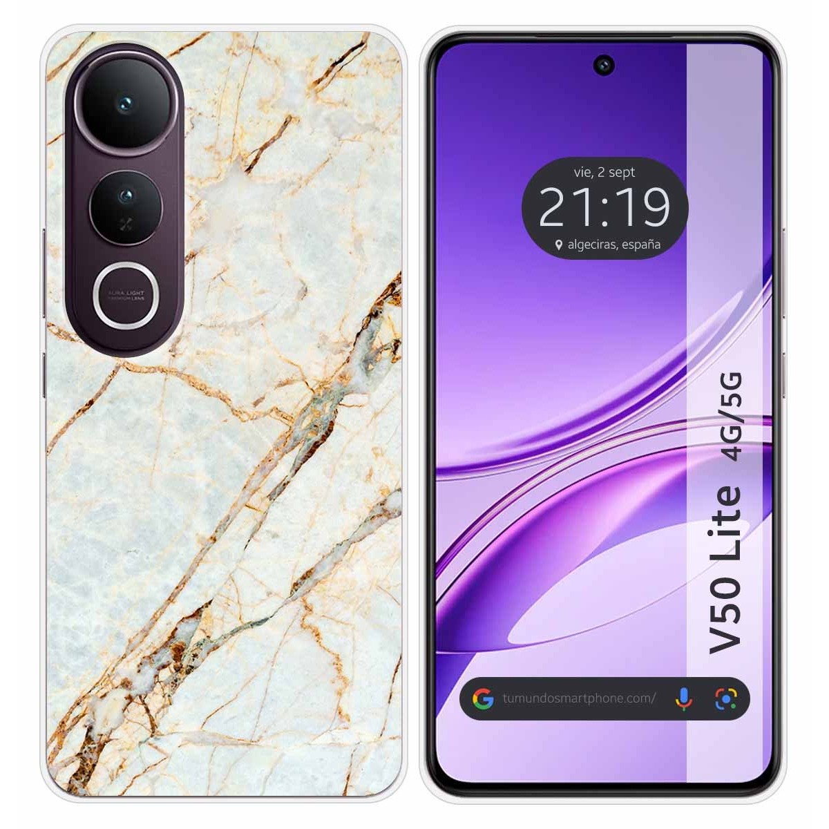 Funda Silicona para Vivo V50 Lite 4G / 5G diseño Mármol 13 Dibujos