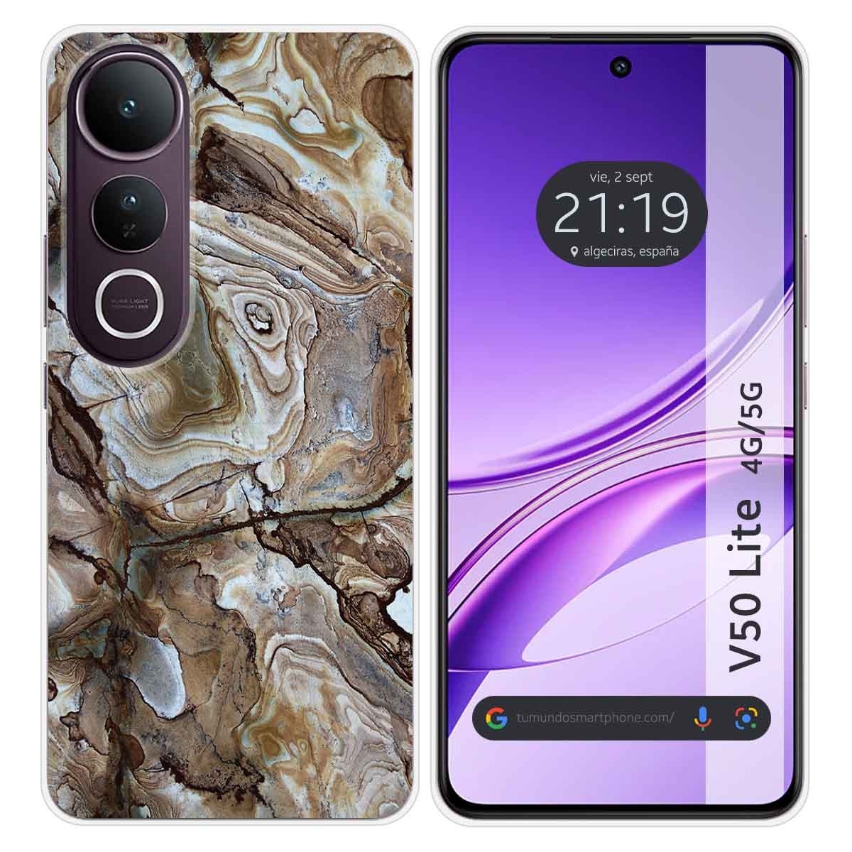 Funda Silicona para Vivo V50 Lite 4G / 5G diseño Mármol 14 Dibujos